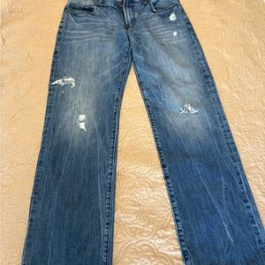Aeropostale Distressed Straight Blue Denim